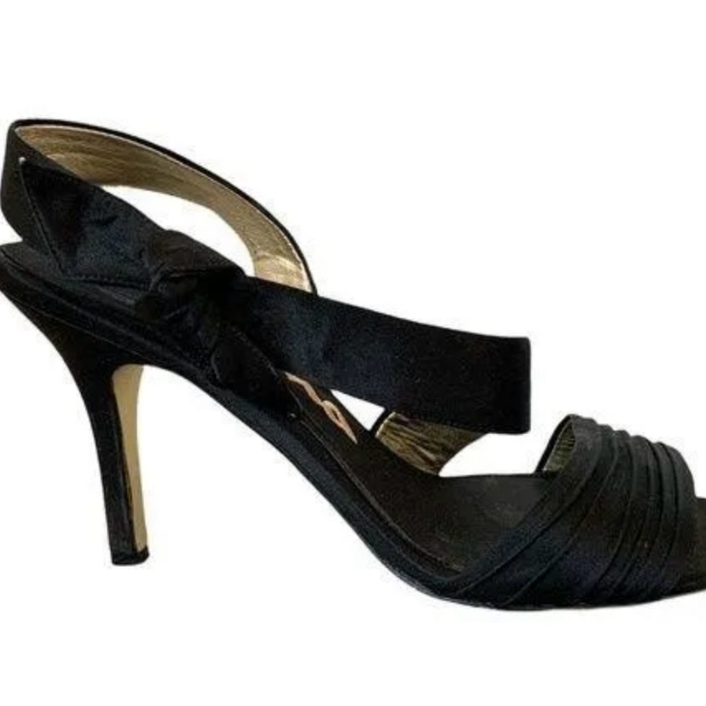 NINA SLING BACK OPEN TOE HEELS - Picture 1 of 14